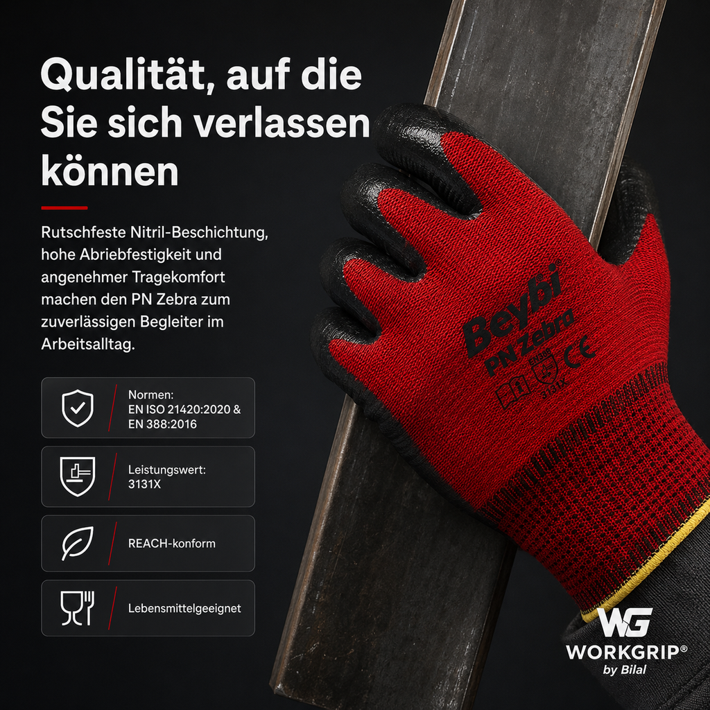 WorkGrip Basic PN Zebra – Nitril Arbeitshandschuh