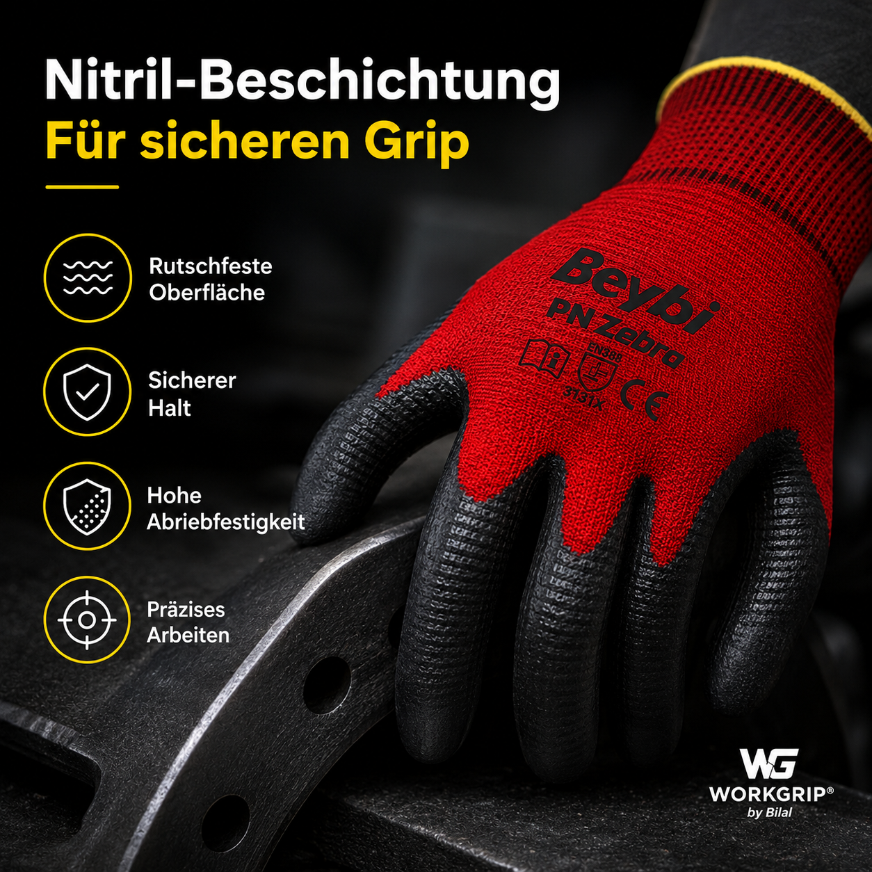 WorkGrip Basic PN Zebra – Nitril Arbeitshandschuh
