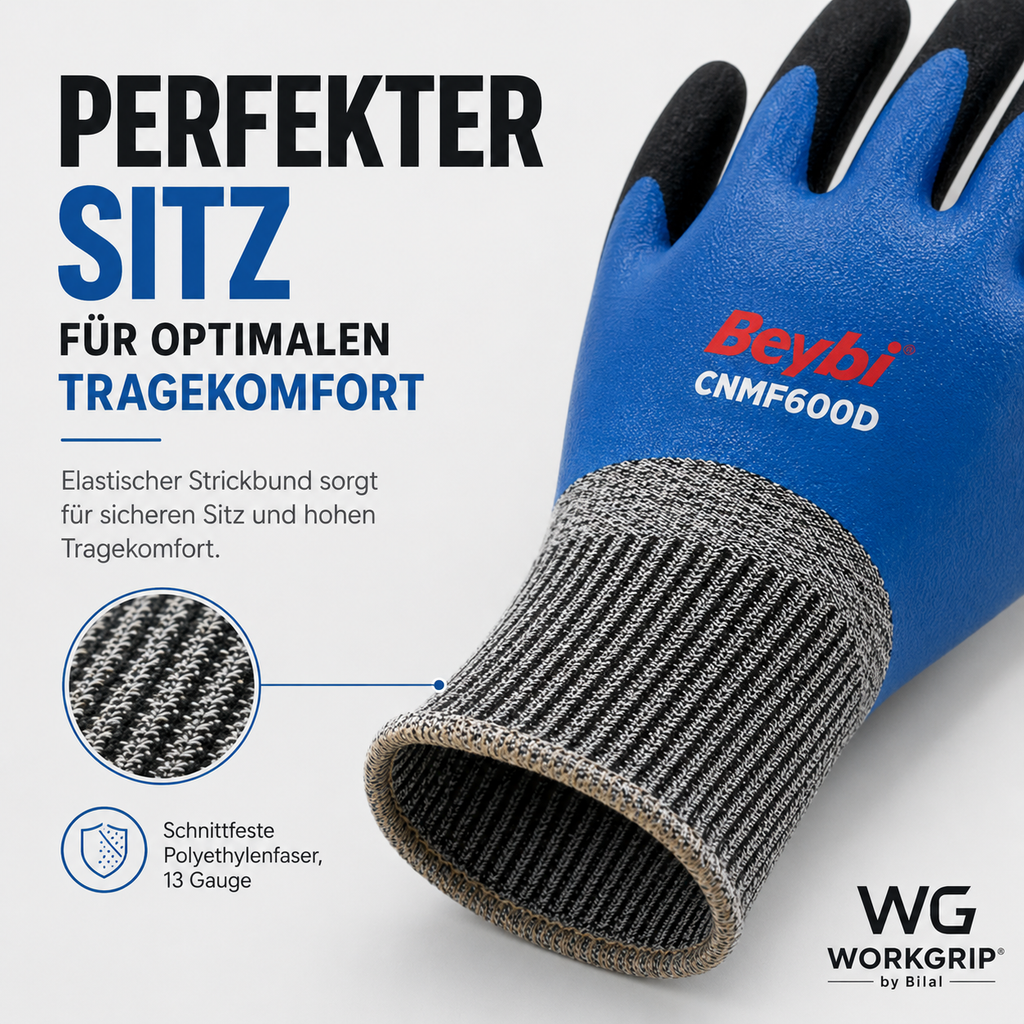 WorkGrip CutGuard 600D – Schnittschutz-Arbeitshandschuh